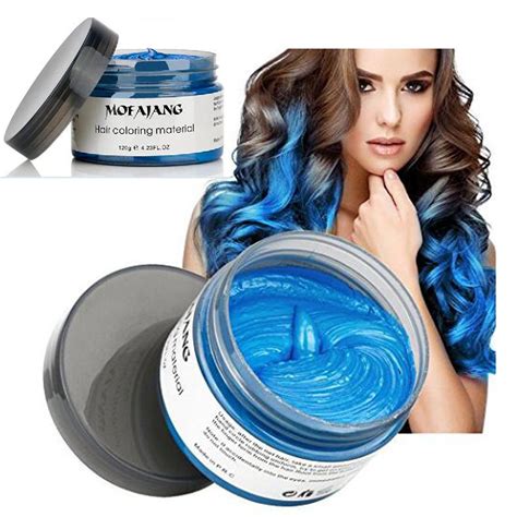 Temporary Blue Hair Wax Yhmwax 423oz Instant Hairstyle Mud Cream Natural Hair Coloring Wax