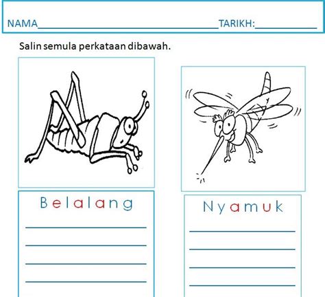 Lembaran Kerja Bahasa Melayu Prasekolah Tema Serangga Gavin Miller