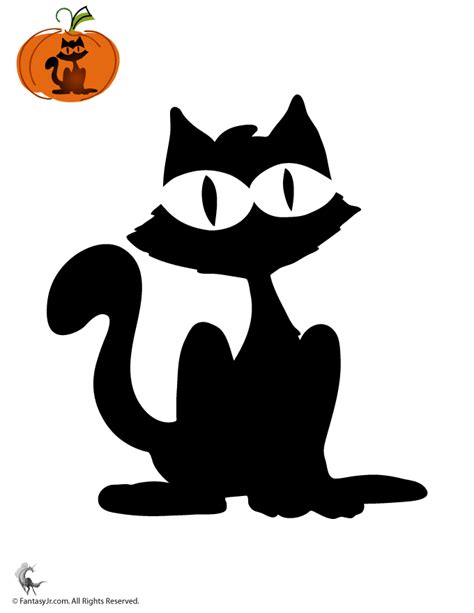 Black Cat Pumpkin Stencil Woo Jr Kids Activities Childrens