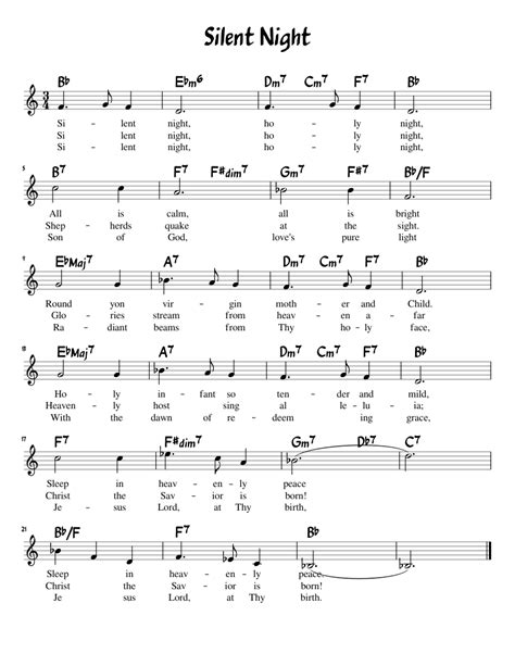 Silent Night Sheet Music For Piano Download Free In Pdf Or