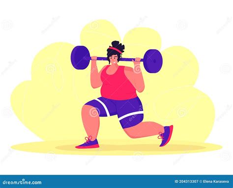 A Young Obese Woman Doing Exercise. a Girl Working in Sweat To Get Rid