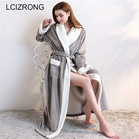 Aliexpress Buy Winter Warm Thick Ankle Length Robes Women Extra