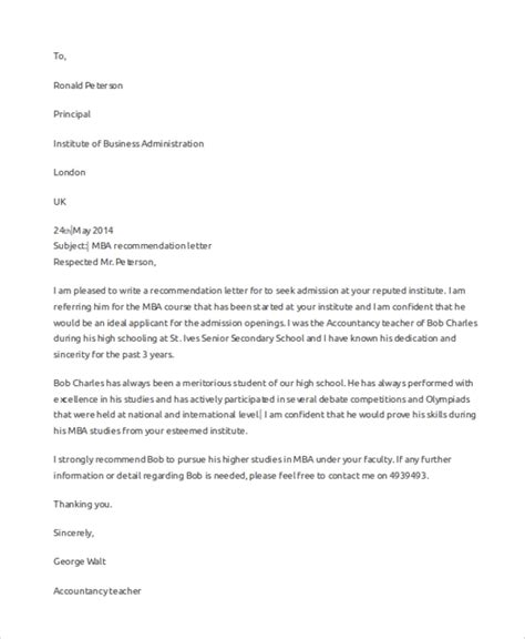Free 6 Sample Letter Of Recommendation In Ms Word Pdf