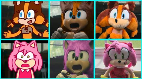Sonic The Hedgehog Movie Sticks Sonic Boom Vs Amy X Uh Meow All Designs