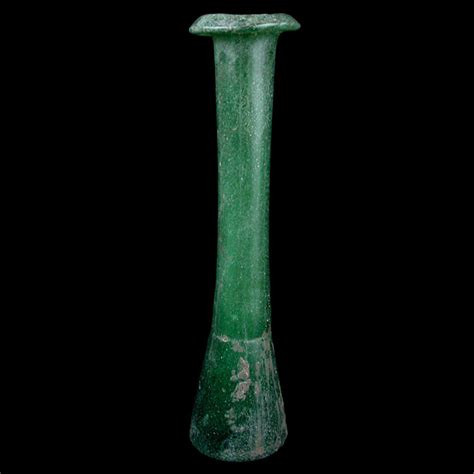 Egyptian A Large Very Fine Romano Egyptian Green Glass Apothecary Bottle