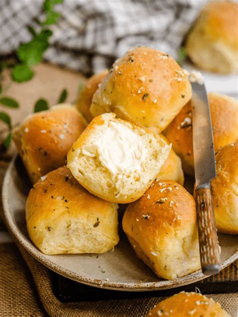 rosemary dinner rolls with garlic butter story britney breaks bread