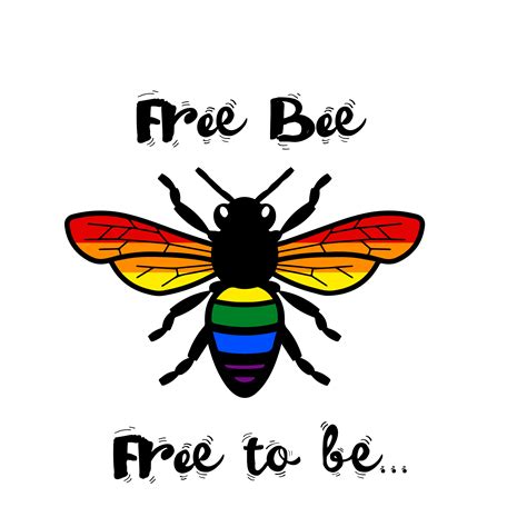 Free Bee Svg Lgbtq Svg Gay Svg Pride Svg Rainbow Svg Ga Inspire