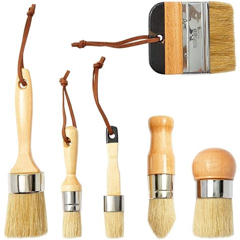 6 Pieces Chalk Paint Brush Set Chalk Paint Brushes For Furniture Wax
