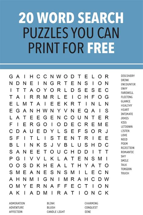 26 Word Search Puzzles You Can Print For Free Word Search Puzzles