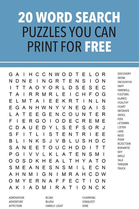 26 Word Search Puzzles You Can Print For Free Free Printable Word