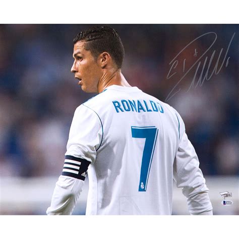 Cristiano Ronaldo Real Madrid Autographed 16 X 20 Back Shot Of White