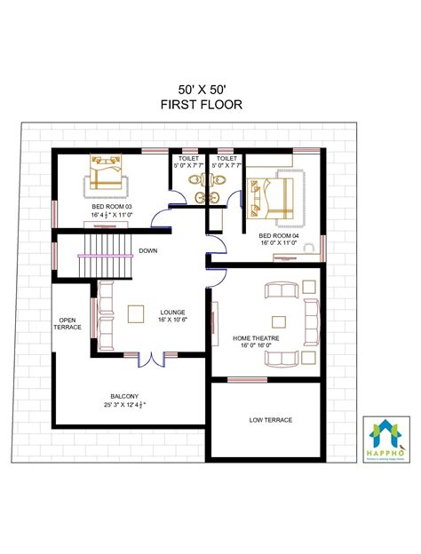 50x50 House Floor Plans Floorplansclick