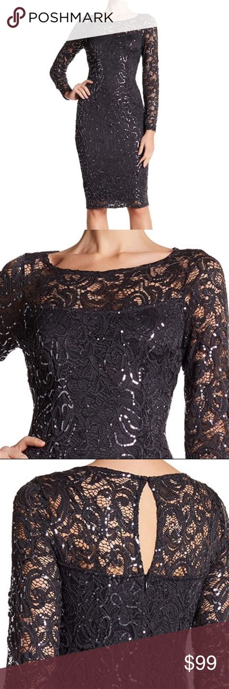Marina Sexy Lace Dress Sequin Long Sleeve Party 12 Sexy Lace Dress