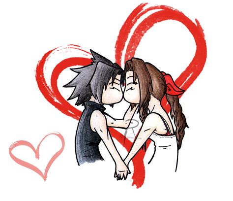 Zack X Aerith Sweet Kiss By Quco On Deviantart