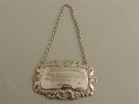 antiques atlas silver sherry decanter label