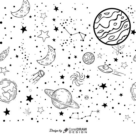 Downloading Space Doodle Galaxy Black And White Download From