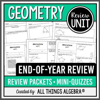 Displaying 8 worksheets for right triangles and trigonometry gina wilson. Geometry EOC End of Year Review Packets + Editable Quizzes ...