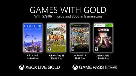 New Games With Gold For July 2021 Games