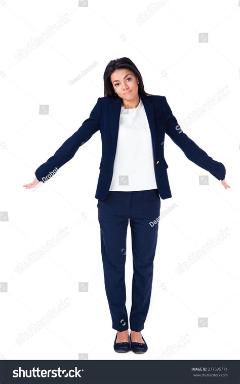 Full Length Portrait Businesswoman Shrugging Her Stock Photo Shutterstock