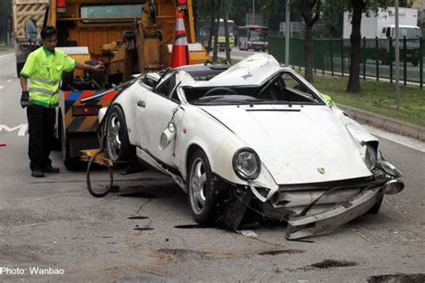Porsche Driver Hurt In Crash Singapore News Asiaone