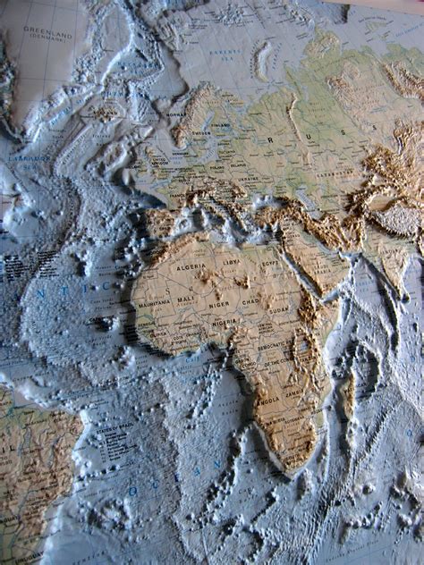 Raised Relief World Map World Map