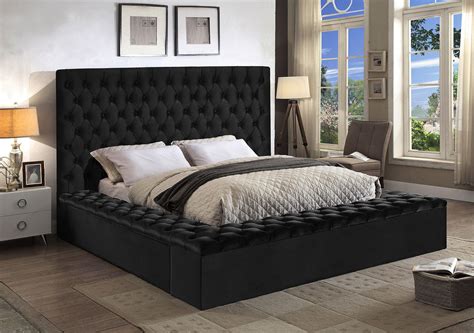 Bliss Black King Size Bed Bliss Meridian Furniture King Size Beds