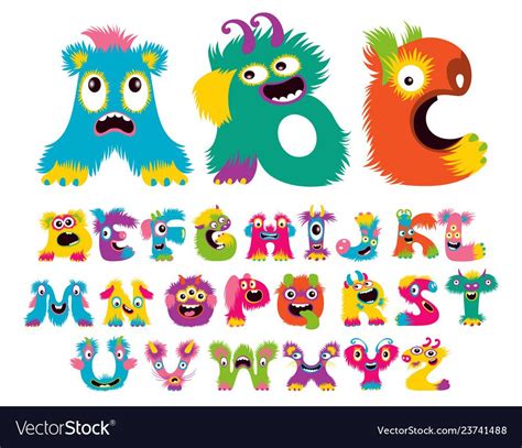 The Letters And Numbers Are Colorful Monsters