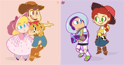 Bo Peep and Woody, Buzz and Jesse | Dora and friends, Disney art, Dora