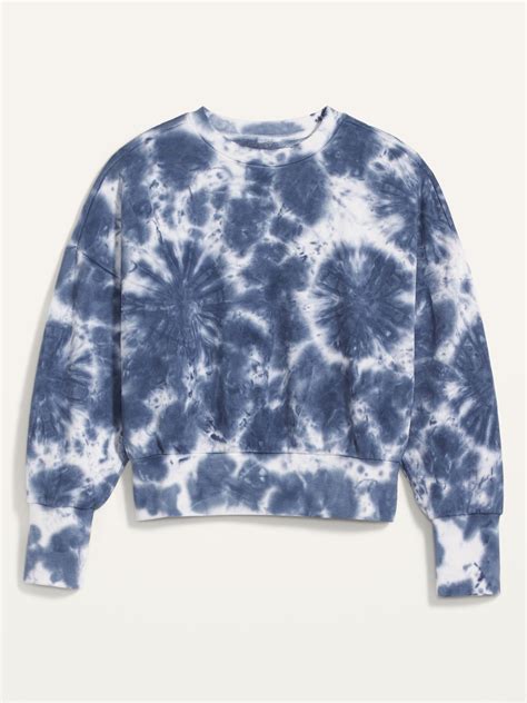 Crewneck Outfit Loose Tie Spiral Tie Dye Shibori Tie Dye Navy Tie