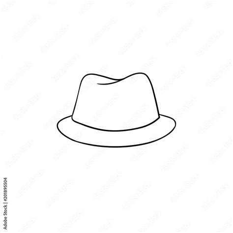 Fedora Hat Hand Drawn Outline Doodle Icon Accessory Classic Trilby