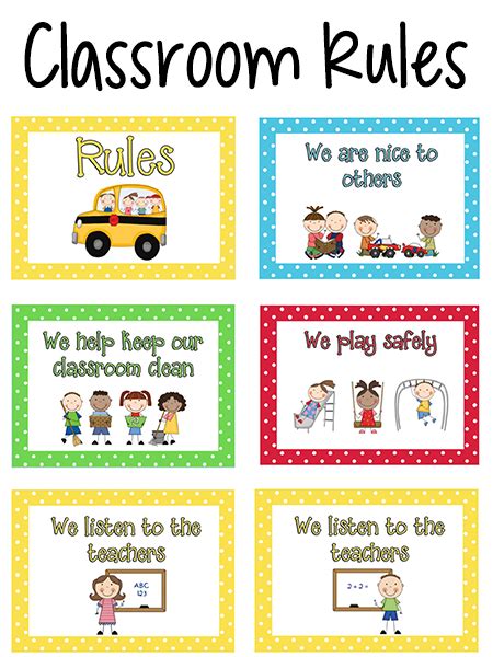 Kindergarten Classroom Rules Printable Template Business Psd Excel