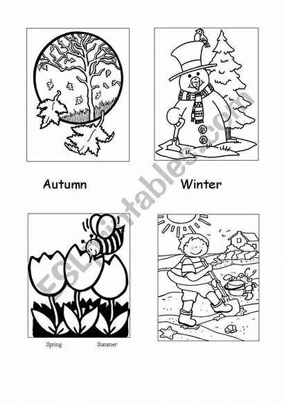 Seasons Coloring Colouring Sheet Worksheets Season Pages