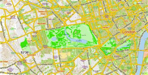 London Center Map Vector Uk Exact City Plan Street Map Green Adobe
