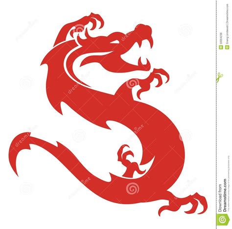 Dragon On China Flag Background Stock Photography