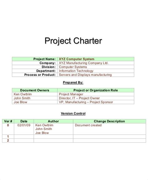 8 Project Charter Templates Free Pdf Word Documents Download Free