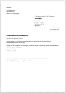 Die größe des briefes beträgt demnach 210 mm x 297 mm und die briefe werden im hochformat formuliert. Kündigung für Unia Mitgliedschaft kostenlos als PDF erstellen