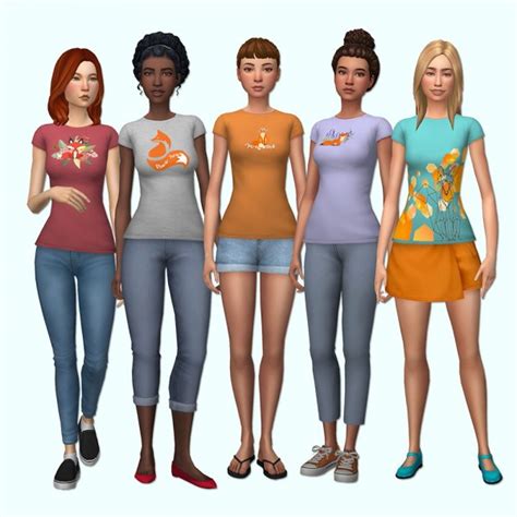 Deelitefulsimmer Foxy Tees • Sims 4 Downloads