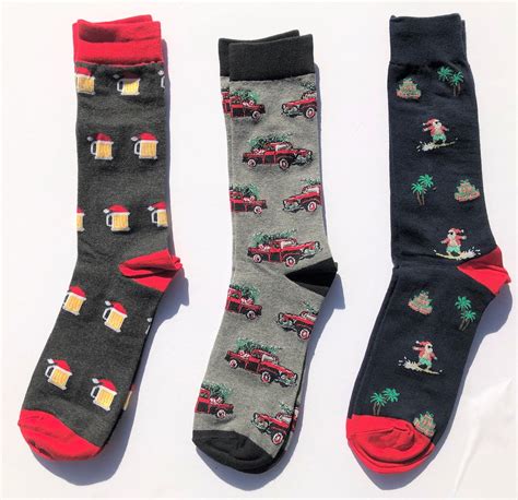Sock Broker 3 Pairs Mens Premium Cotton Christmas Holiday Socks