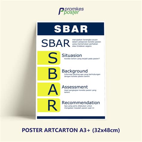 Jual Poster Kesehatan SBAR Situation Background Assessment Recommendation Shopee Indonesia