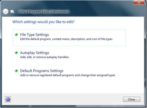 Windows 7 Edit File Type Autoplay Default Program Setting