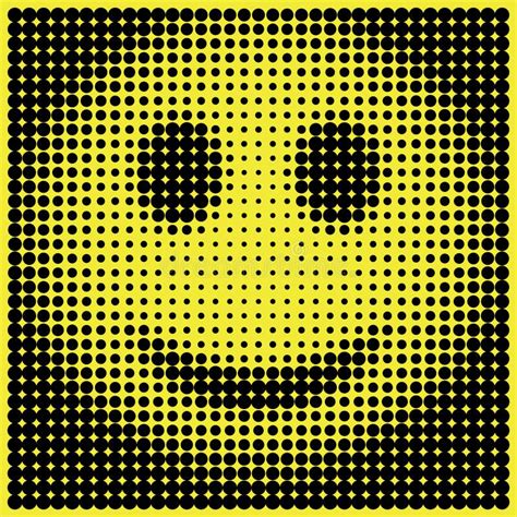 Smiley Face In Halftone Dots Style Stock Vector Illustration Of Icon