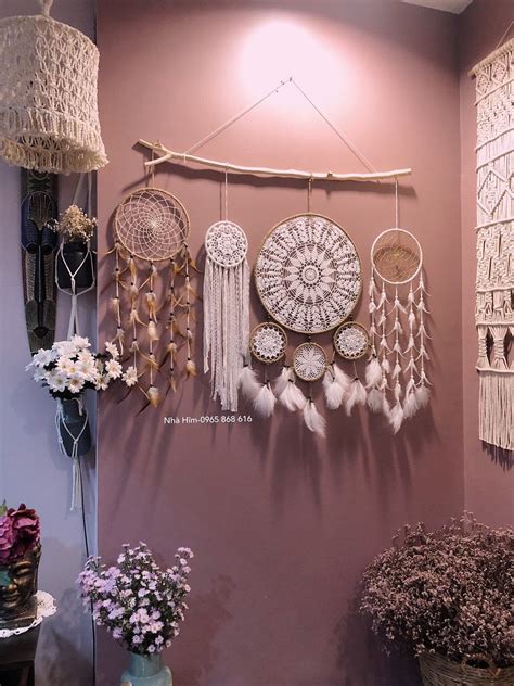 White And Brown Dream Catcher Wall Hanging Large Etsy Dream Catcher