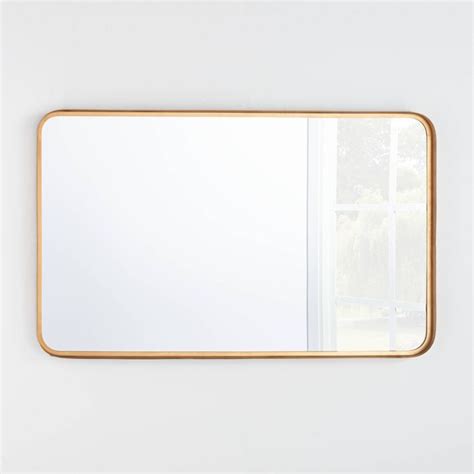 24 X 36 Rectangular Decorative Mirror With Rounded Corners Brass Threshold™ Designed With