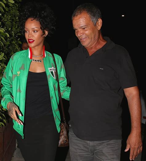rihanna and her dad out for dinner in santa monica hawtcelebs