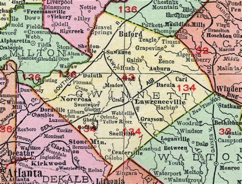 Gwinnett County Georgia Map Cities And Towns Map