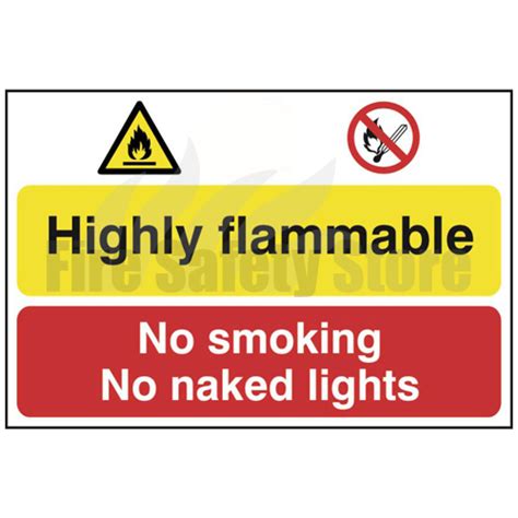 Mm X Mm Danger Highly Flammable No Smoking Or Naked Lights