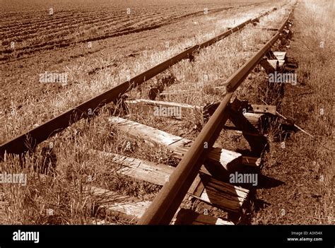 Abandoned Railroad Tracks In The Panhandle Of Texas Stock Photo Alamy