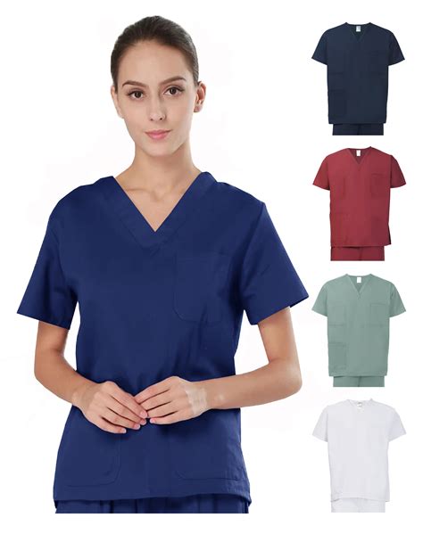 Unisex Professional Medical Doctor Nurse Reversible Uniform Scrubs Top