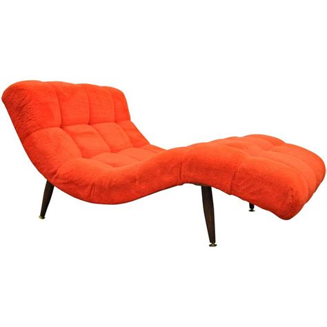 Picture a dark, mid century leather lounge chair in the corner of your living room, or a soft cream lounge chair in your baby's. Vintage Mid-Century Modern Double Wide Wave Chaise Lounge ...