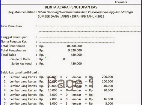 Contoh Laporan Keuangan Kas Rt Excel - Nusagates